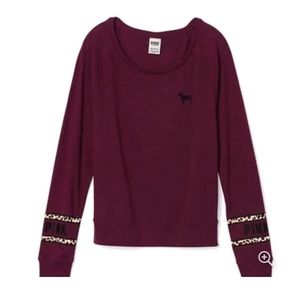 Vs pink xs cheetah print burgundy top